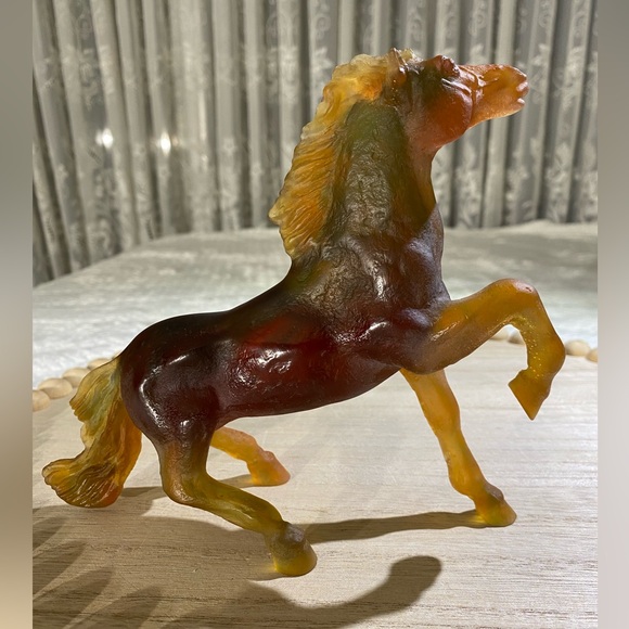 DAUM - Vintage - Wild Horse - Amber Brown Crystal Figurine "Pate de Verre" - Picture 1 of 12